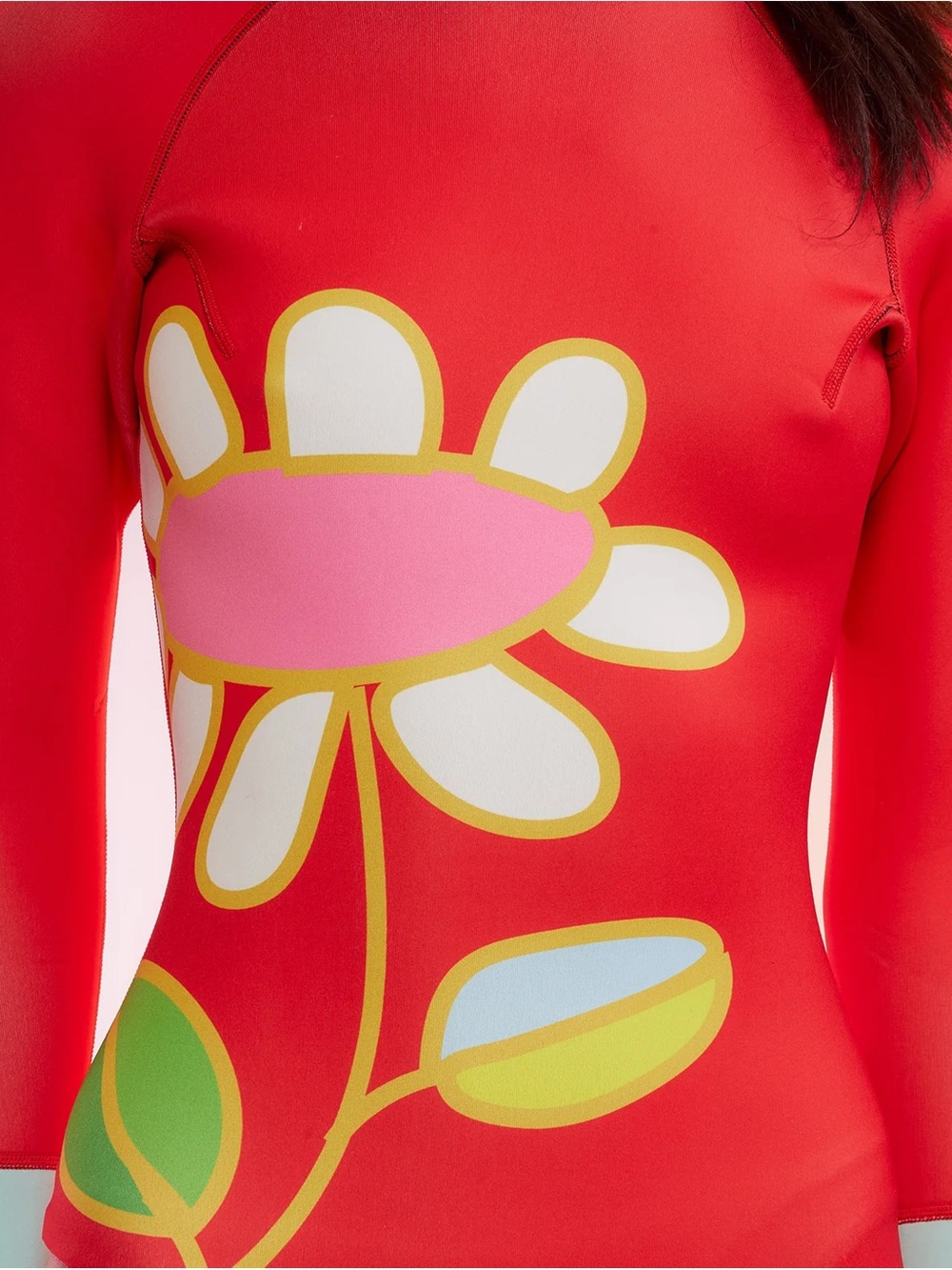 Cynthia Rowley Spring Daisy Wetsuit Red Flower Long Sleeve Size Small .5 MM - Picture 5 of 12